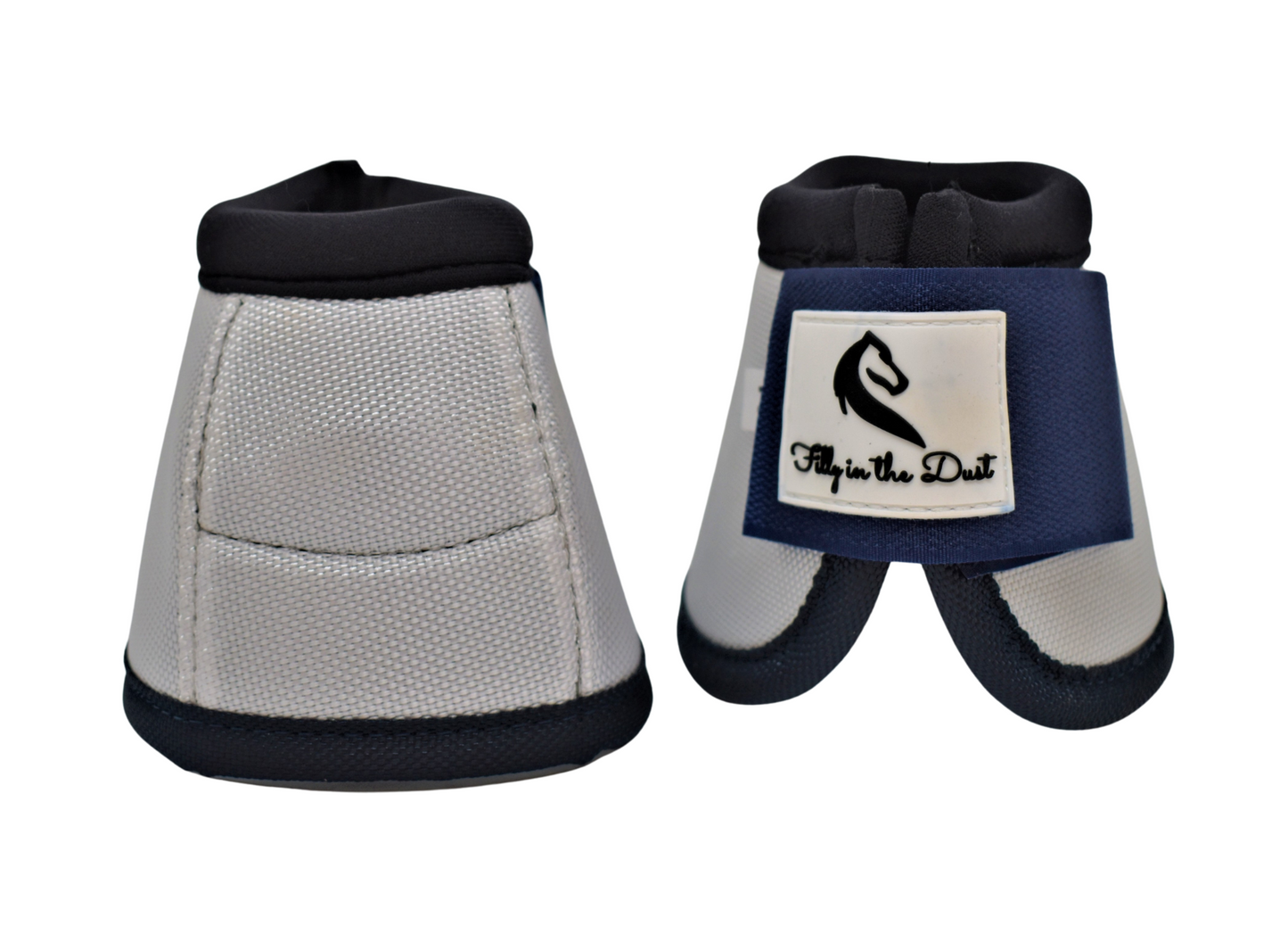 White & Navy Bell Boots