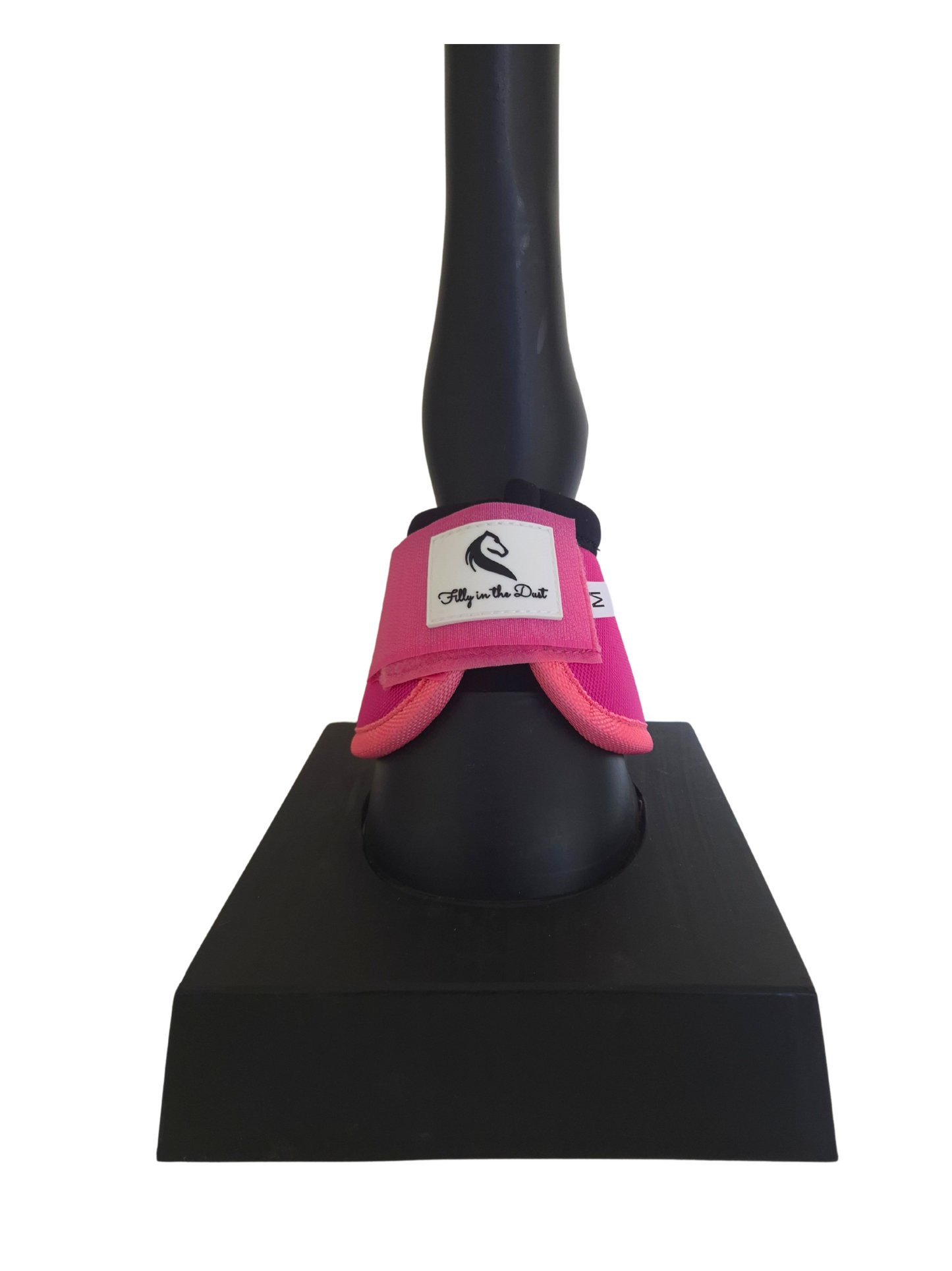 Pink bell boot on white background