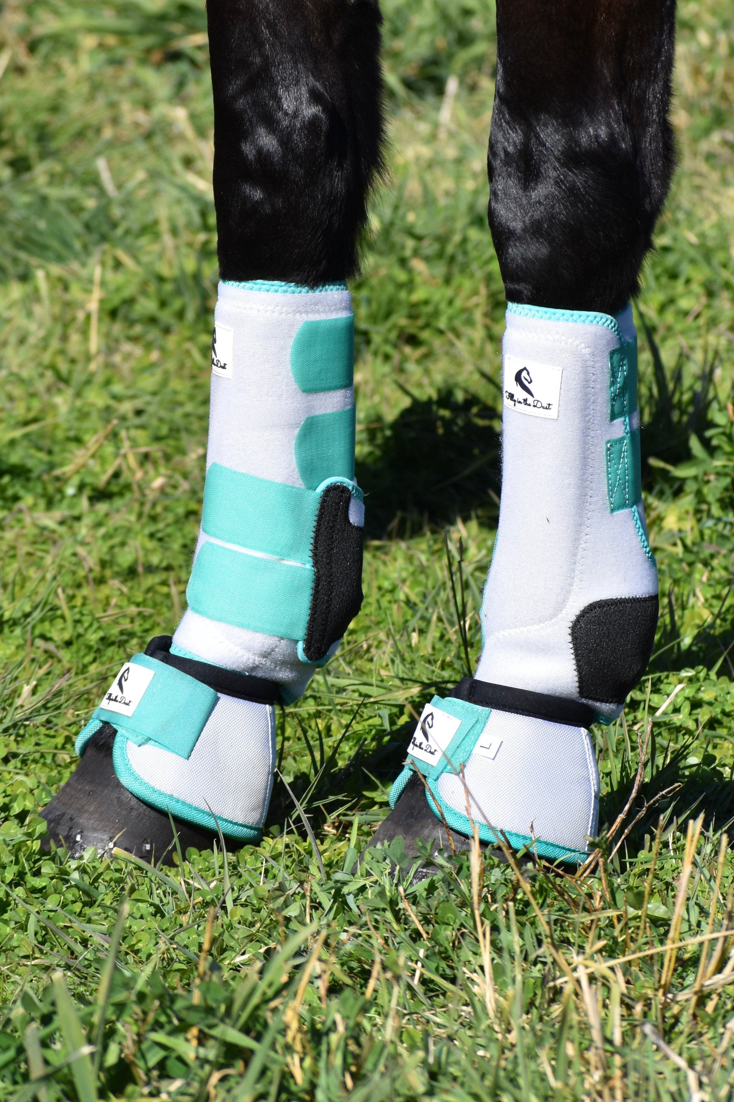 Pepermint Guard SECONDS - White & Peppermint (SPLINT GUARD) Front Tendon Boots – Filly ...