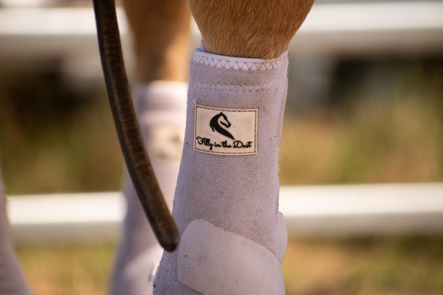White Tendon Sling Boots - Front