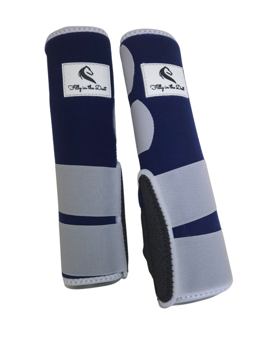 Navy & White Back Boots (Splint Guard)