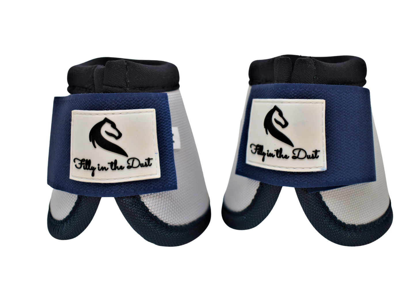 White & Navy Bell Boots