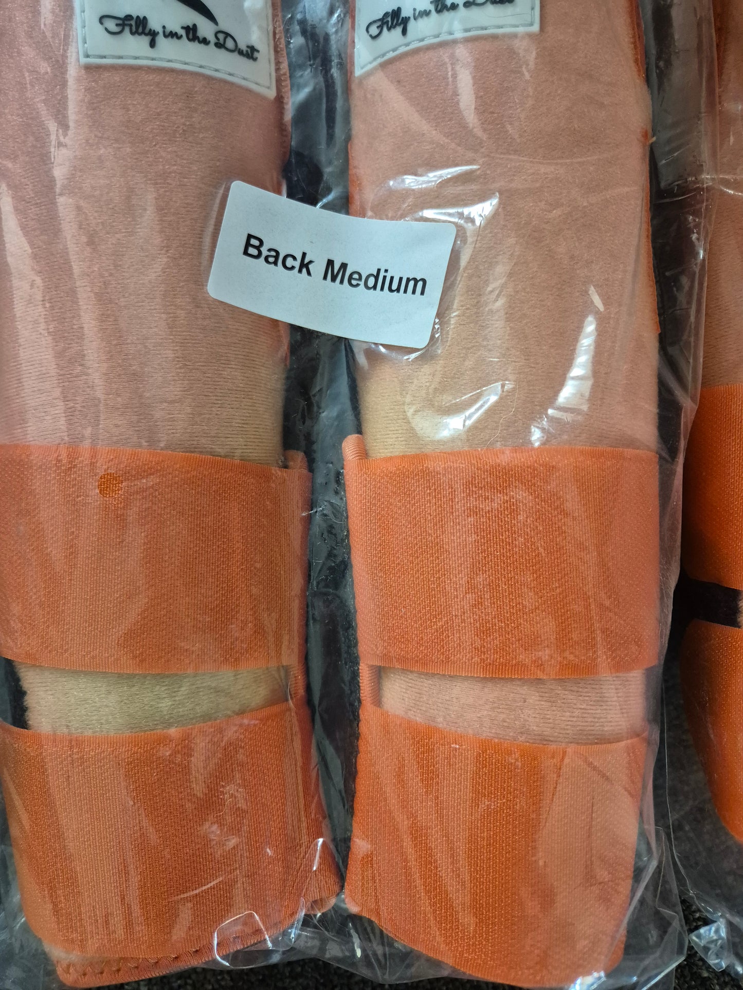 SECONDS -FULL SET (2 x front & 2 x back)  Be Seen Orange  Tendon Boots